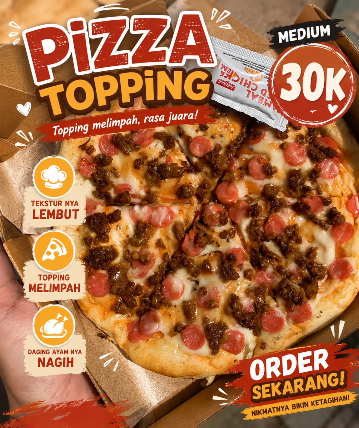 Pizza topping medium