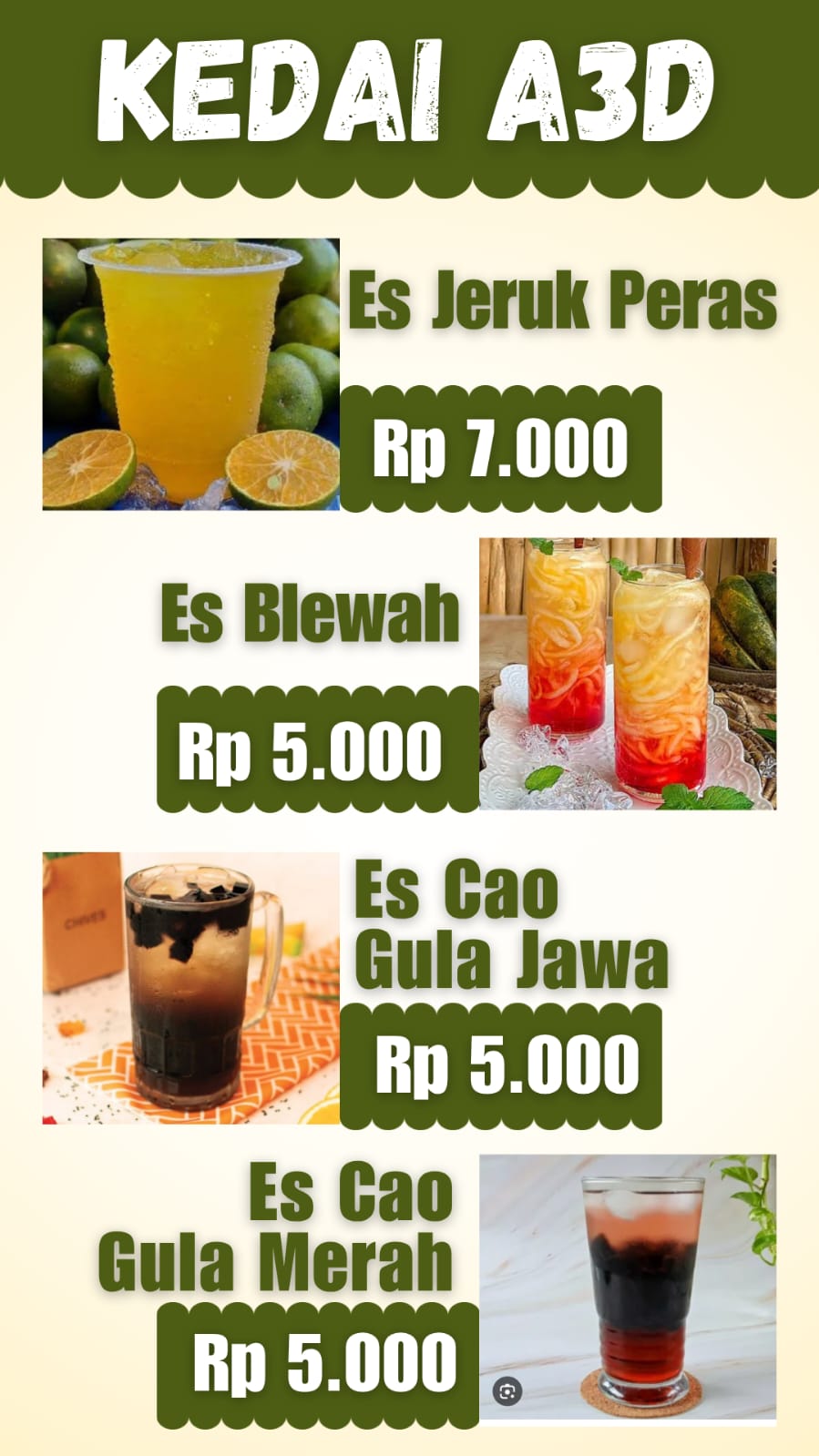 3. Es cincau gula merah
